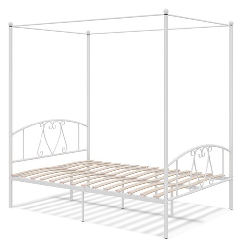 Double size metal canopy bed - size,