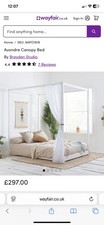 White Low 4 Poster Bed Fra