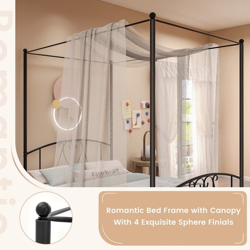 Double size metal - canopy, bed