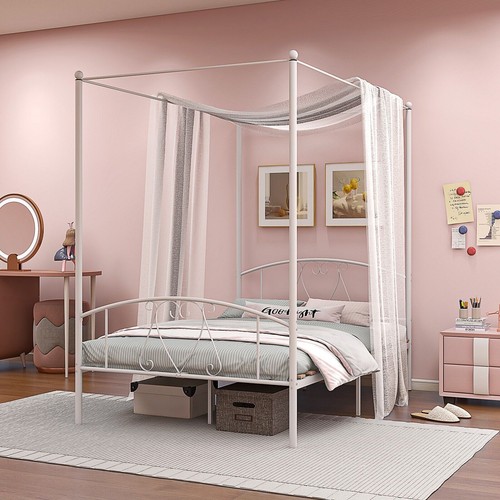Size metal canopy bed - metal,
