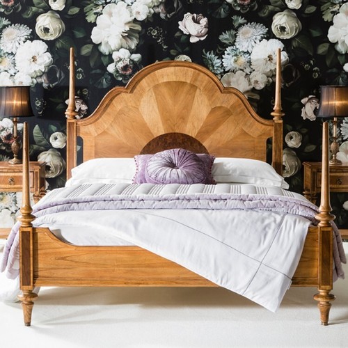 Poster bed walnut veneers - poster,