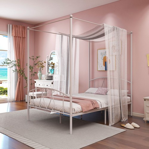 Double size metal canopy bed - double,